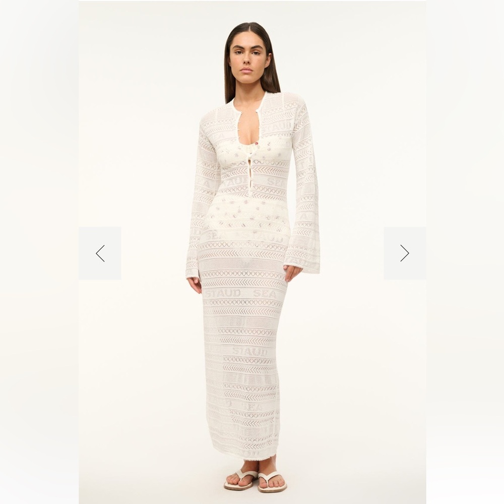 STAUD Rosslare Cover Up Dress Ivory